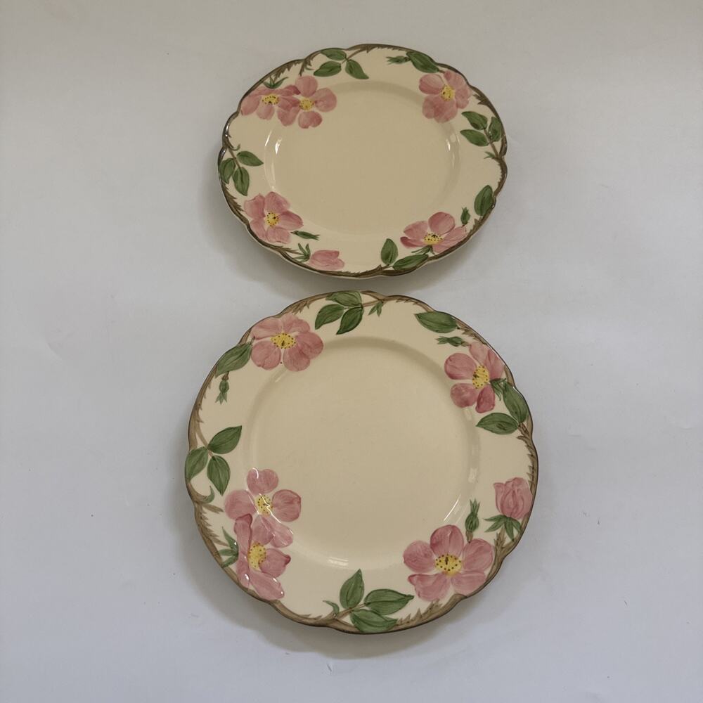 VTG Franciscan Desert Rose Dinner‎ Plates 10.5" Set of 2 Made in California READ